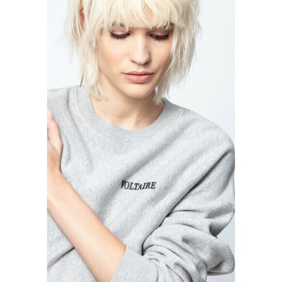 Zadig & Voltaire Champ Voltaire Sweatshirt Top Pullover Oversized Gray XS 212720 - Picture 3 of 8